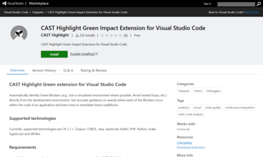 CAST Highlight Green Impact Extension for Visual Studio Code
