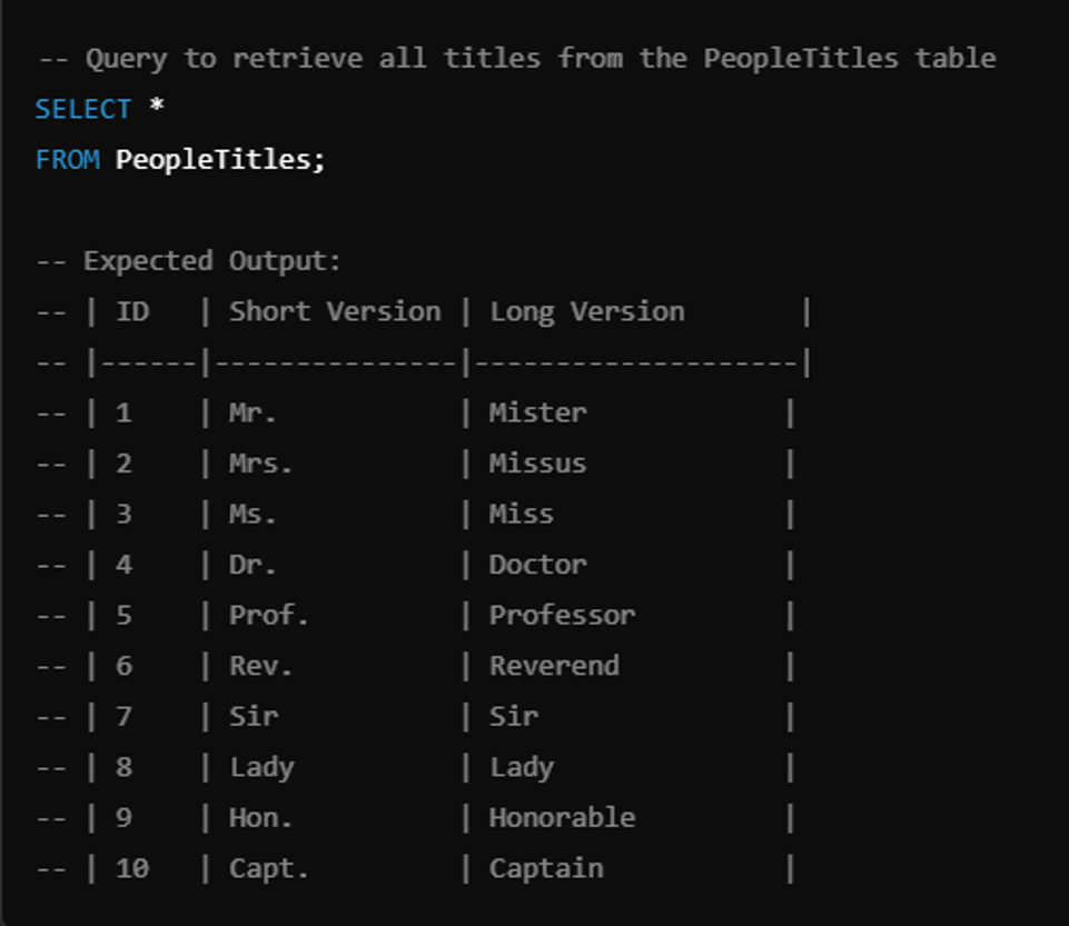 Performing table scan